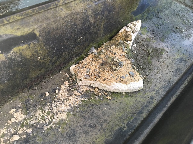 剥離した漆喰を確認